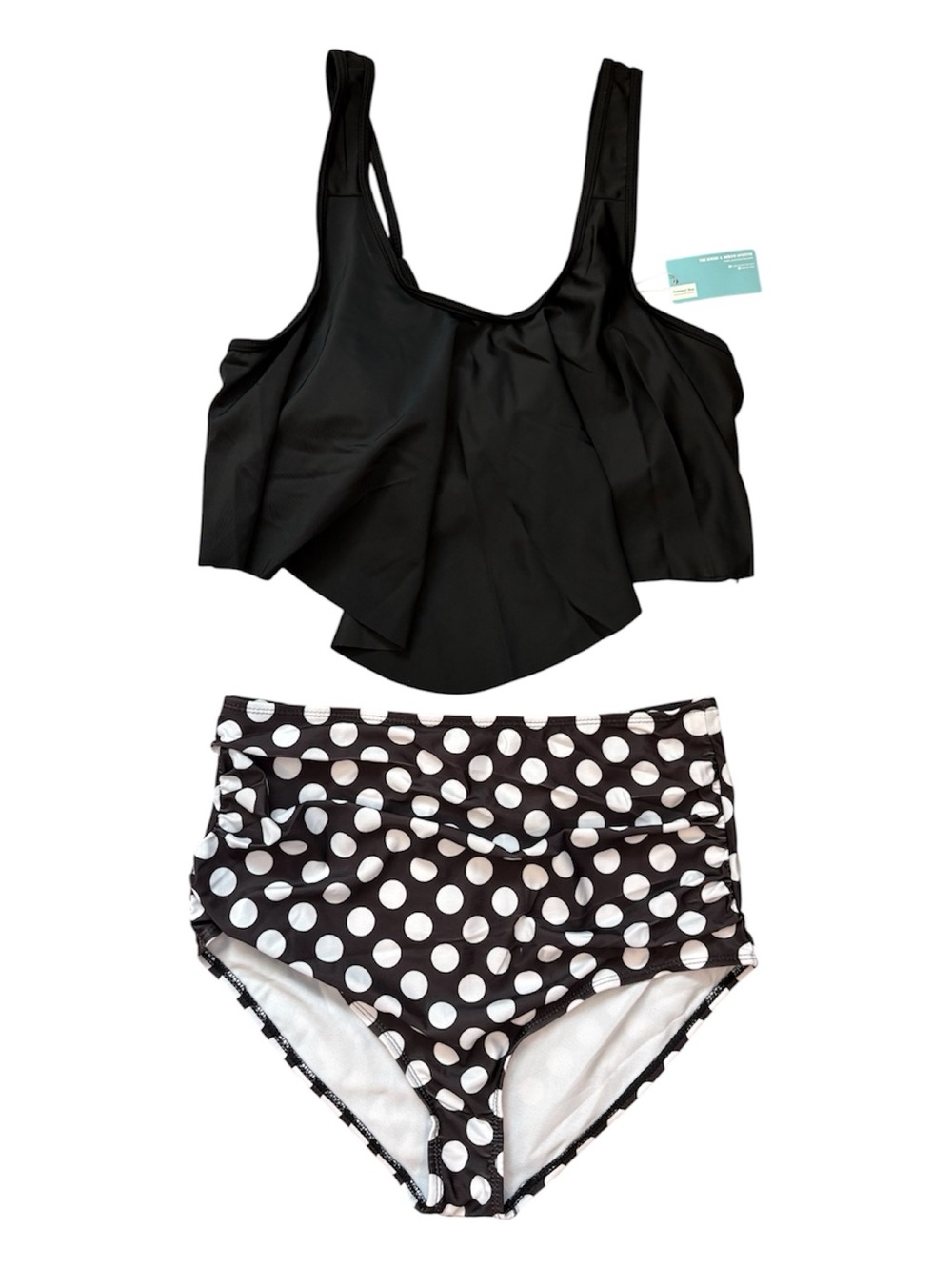 Summer Mae Vintage-inspired Women's Two-Piece Tankini Swimsuit Set Size Large